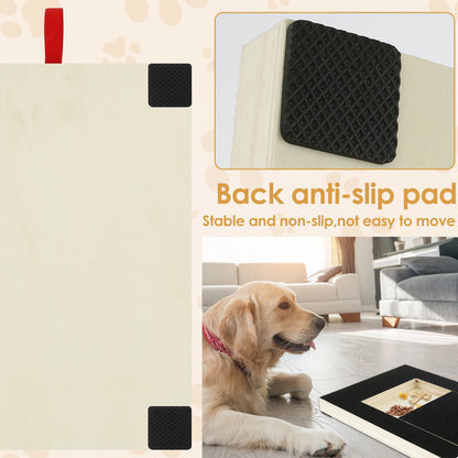 Tablero para uñas de perro ajustable con caja de golosinas.