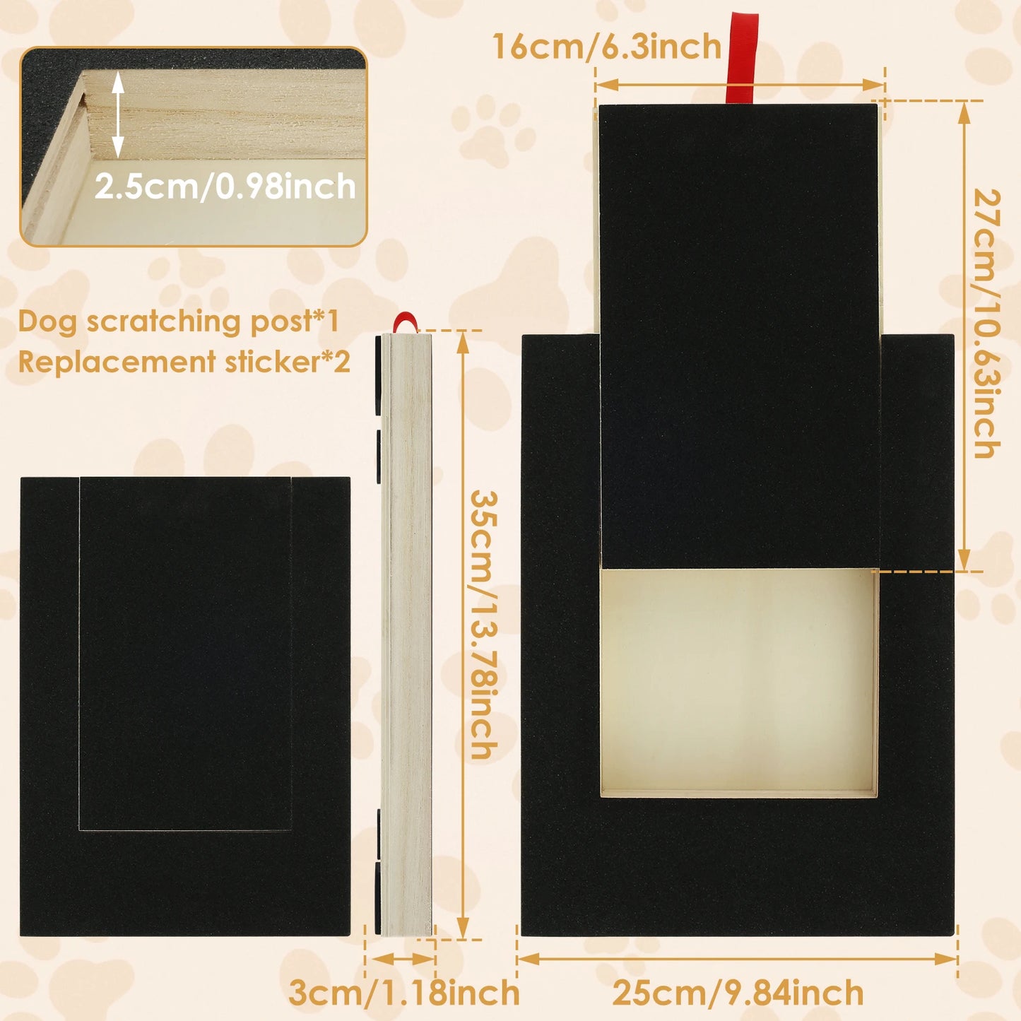 Tablero para uñas de perro ajustable con caja de golosinas.
