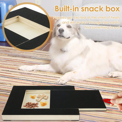 Tablero para uñas de perro ajustable con caja de golosinas.