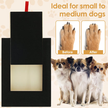 Tablero para uñas de perro ajustable con caja de golosinas.