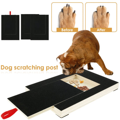 Tablero para uñas de perro ajustable con caja de golosinas.